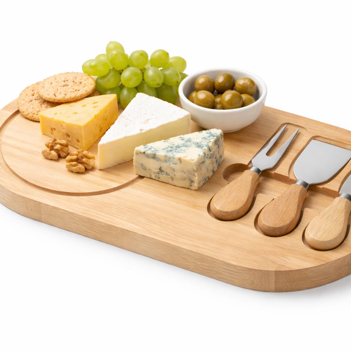 GENERICO - Tabla De Quesos De Madera Con Set De Cuchillos Gourmet