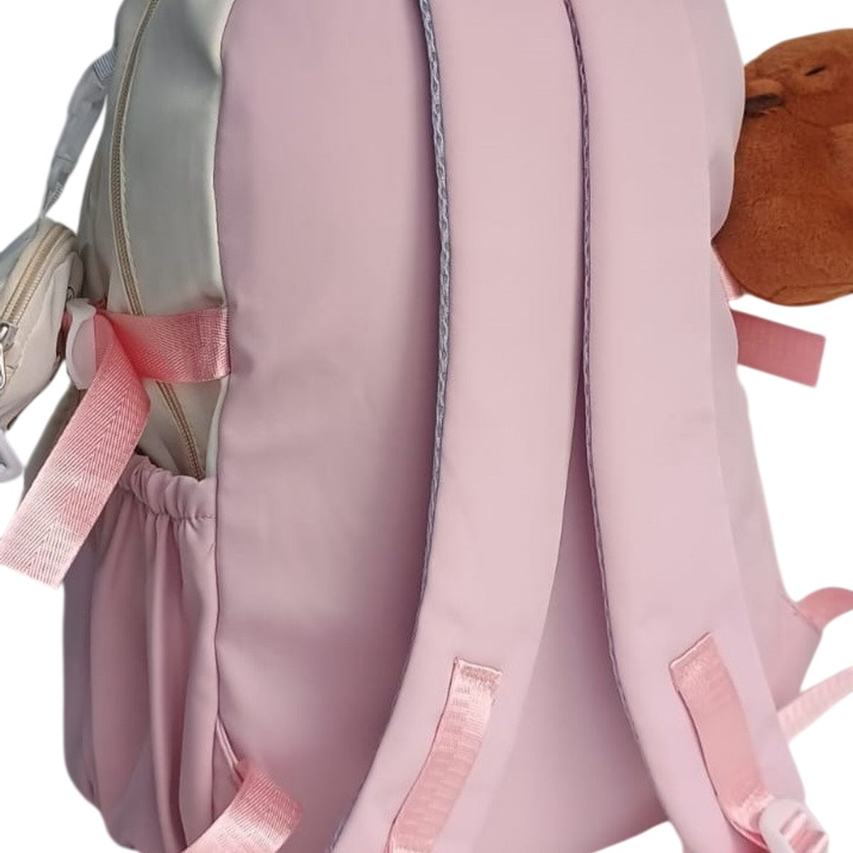 GENERICO - Mochila Capibara Escolar Porta Laptop Diseño Capypara Rosada