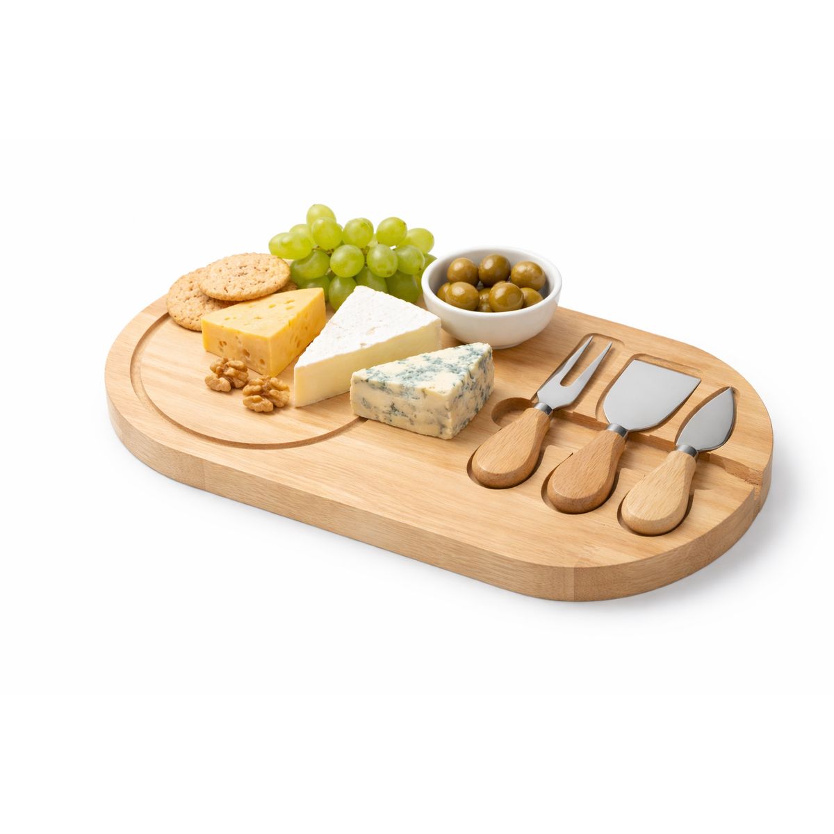 GENERICO - Tabla De Piqueo Premium Madera Con Utensilios Para Servir