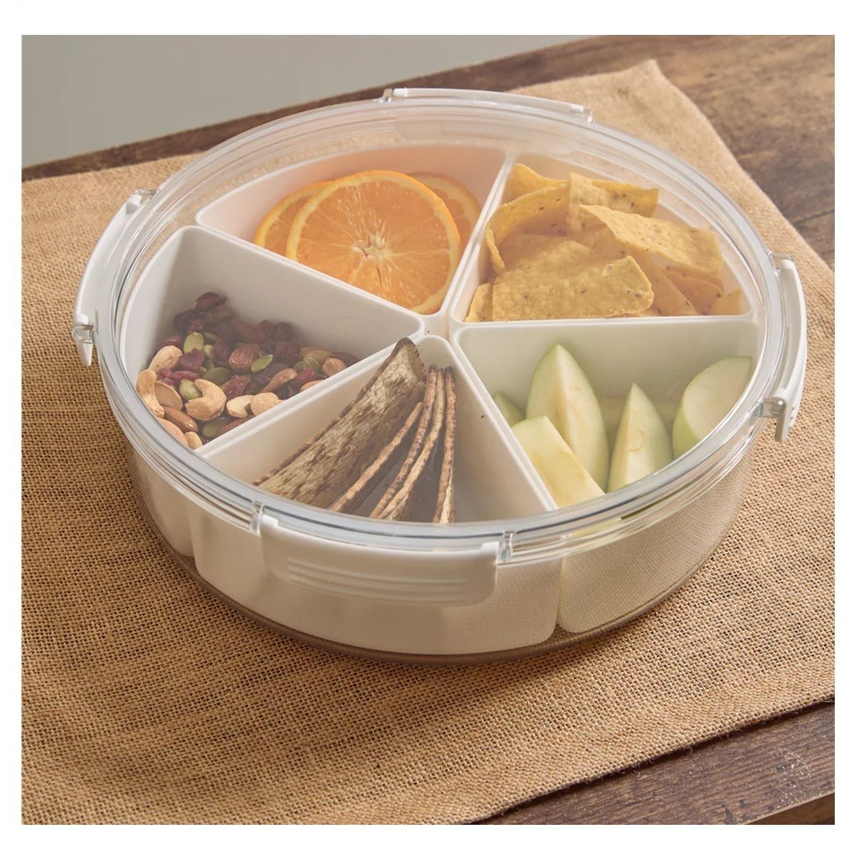 GENERICO - Set para Piqueos Porta Snack + Tabla para Quesos Para Picnic o Playa