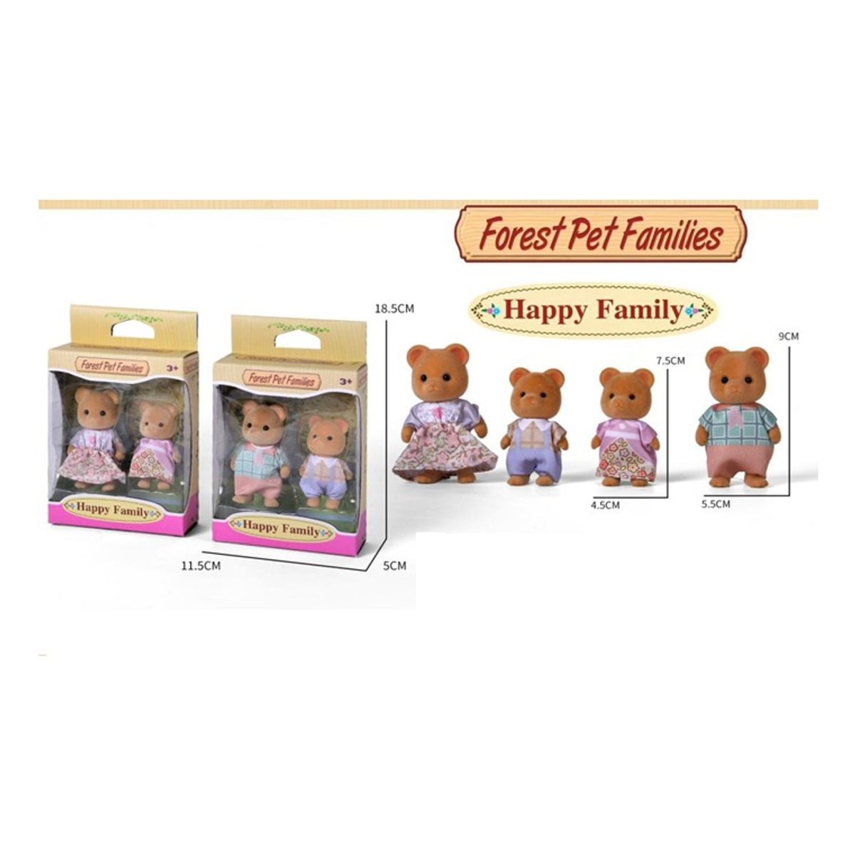 GENERICO - Set Ternurines con forma de ositos pack x 2