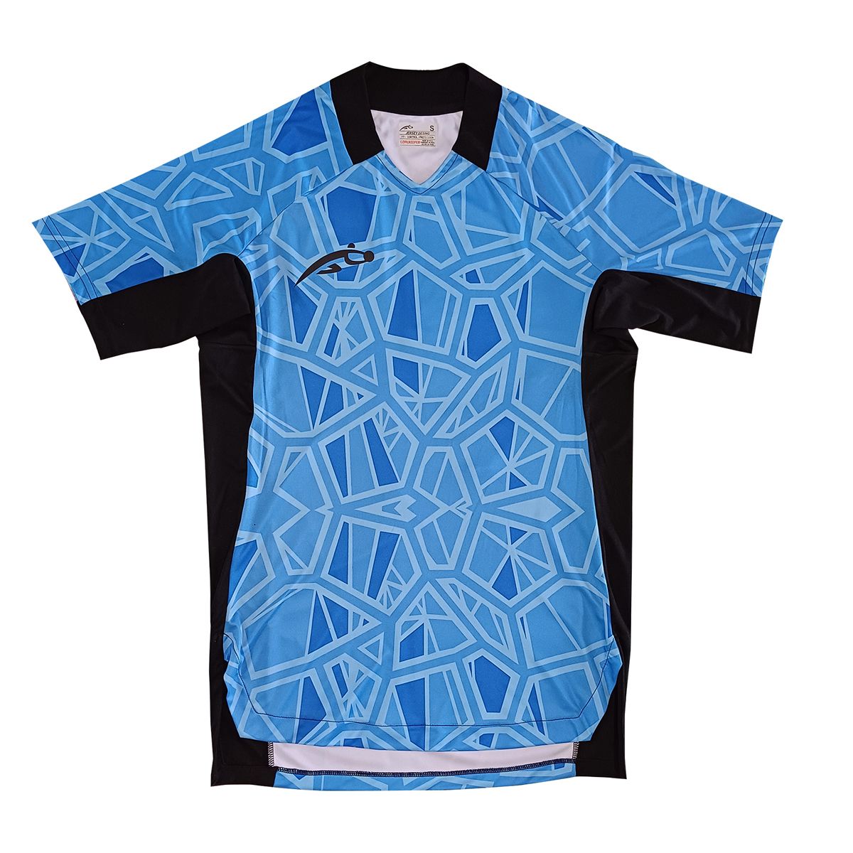 GENERICO - Kit Uniforme Arquero Fútbol Celeste 3 Piezas Camiseta Sublimada Short Acolchado Medias