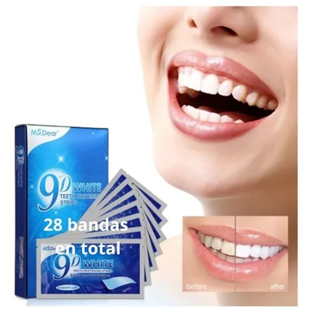 GENERICO - Tiras Dentales 9D para Uso Diario Tiras de Limpieza Profunda BLANQUEADOR