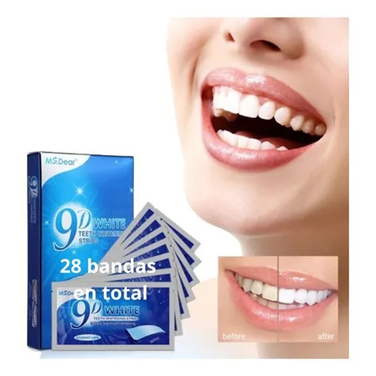 GENERICO - Tiras Dentales 9D para Uso Diario Tiras de Limpieza Profunda BLANQUEADOR
