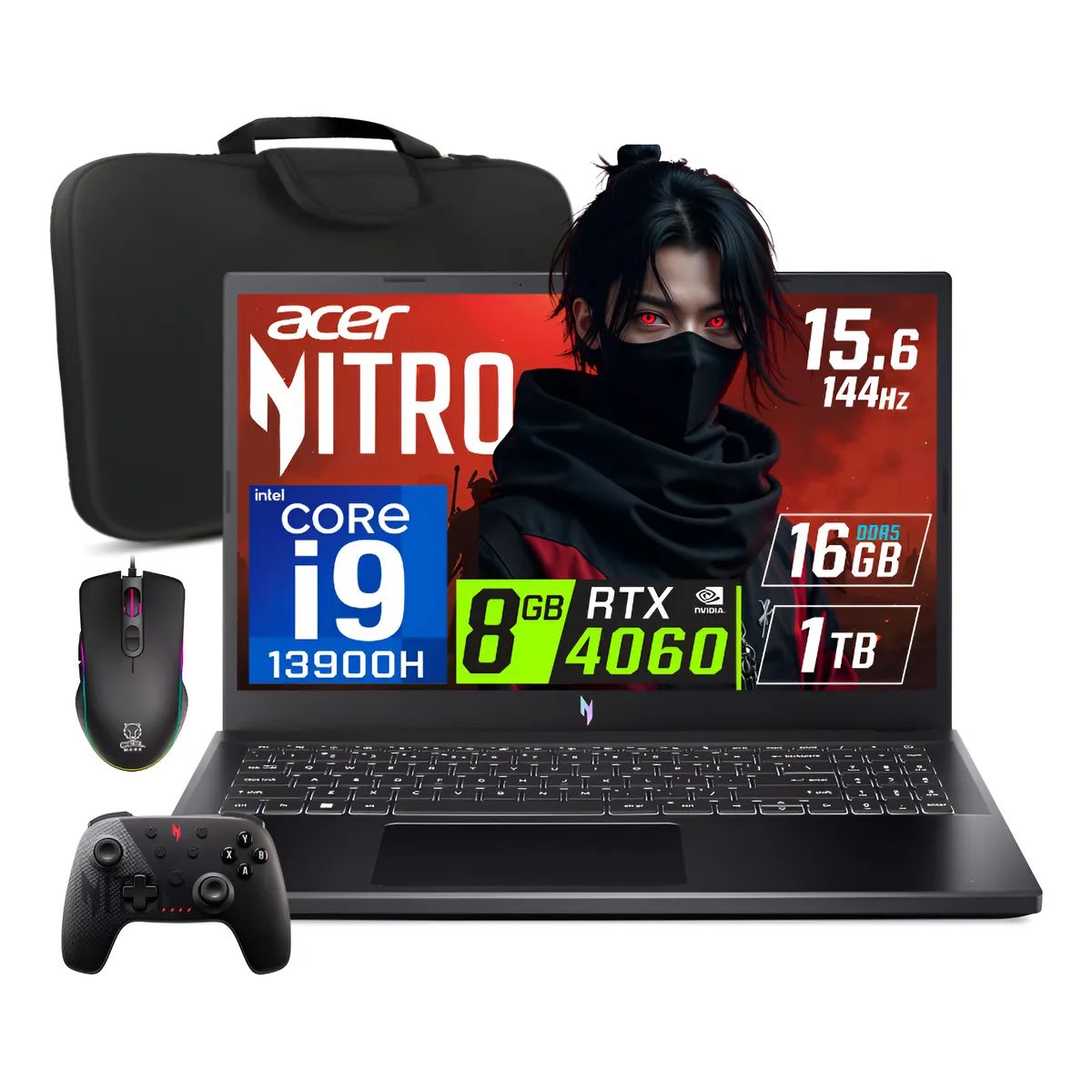 ACER - Laptop gamer Acer Nitro V 15 Core i9-13900H Nvidia 8GB RTX4060 16gb Ram 1TB SSD 15.6″ FHD 144Hz