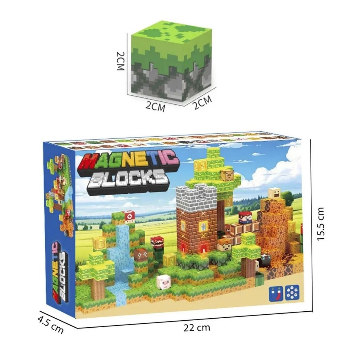 GENERICO - Bloques Magnéticos de Construcción Tipo Minecraft - Set de 137 Piezas