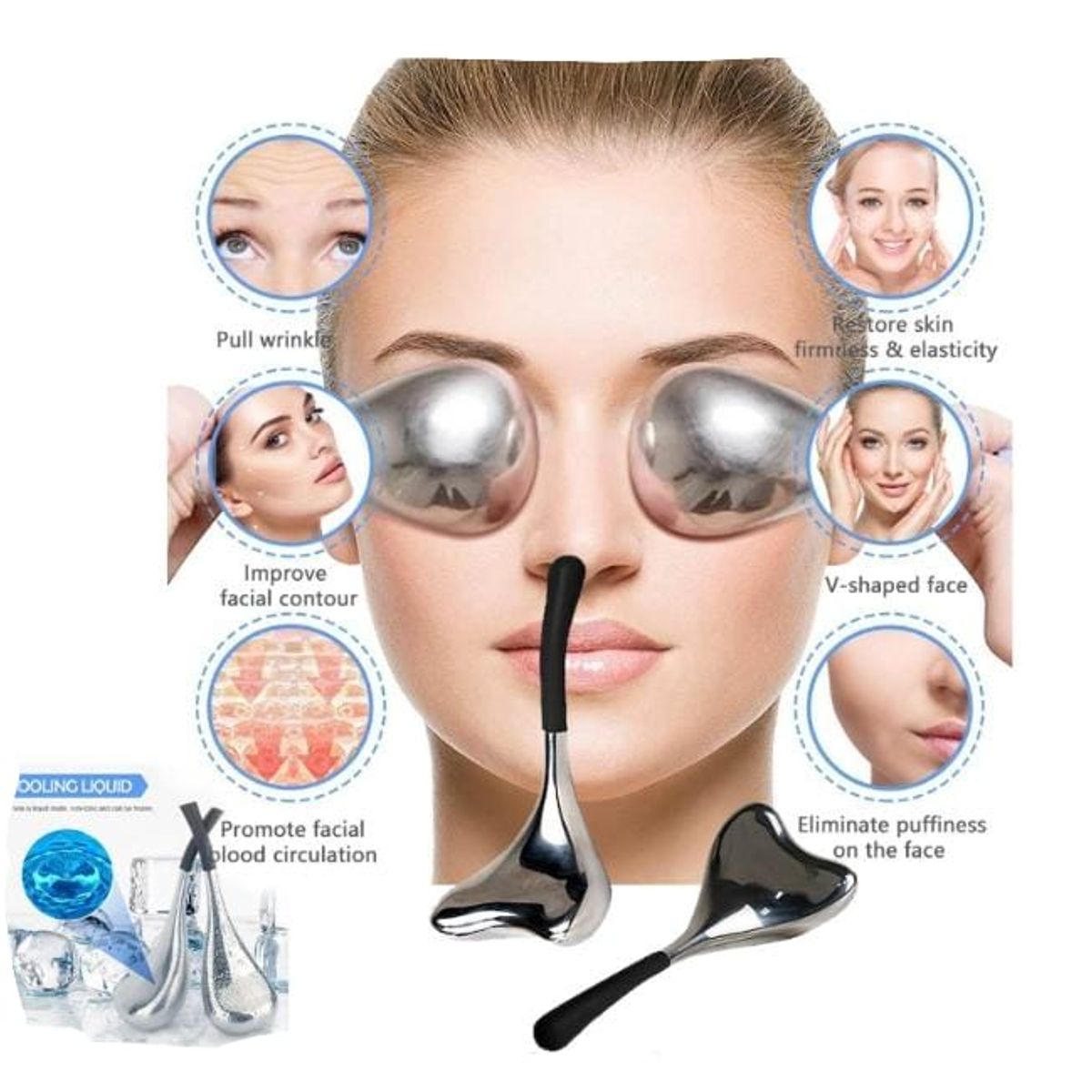 GENERICO - Par ICE GLOVE STAINLESS para masajes