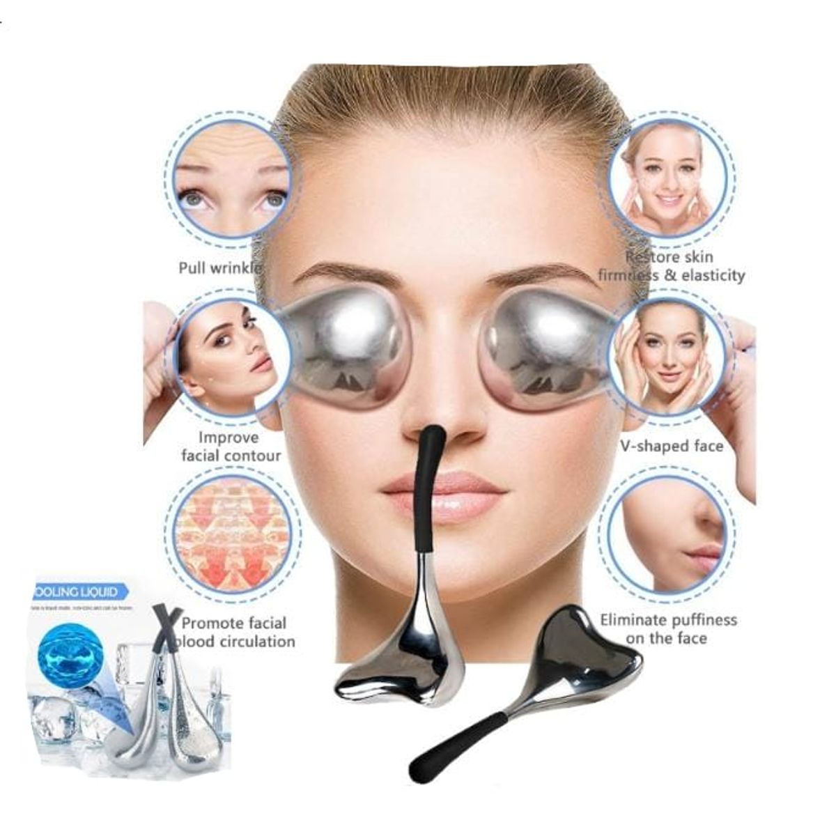 GENERICO - Par ICE GLOVE STAINLESS para masajes