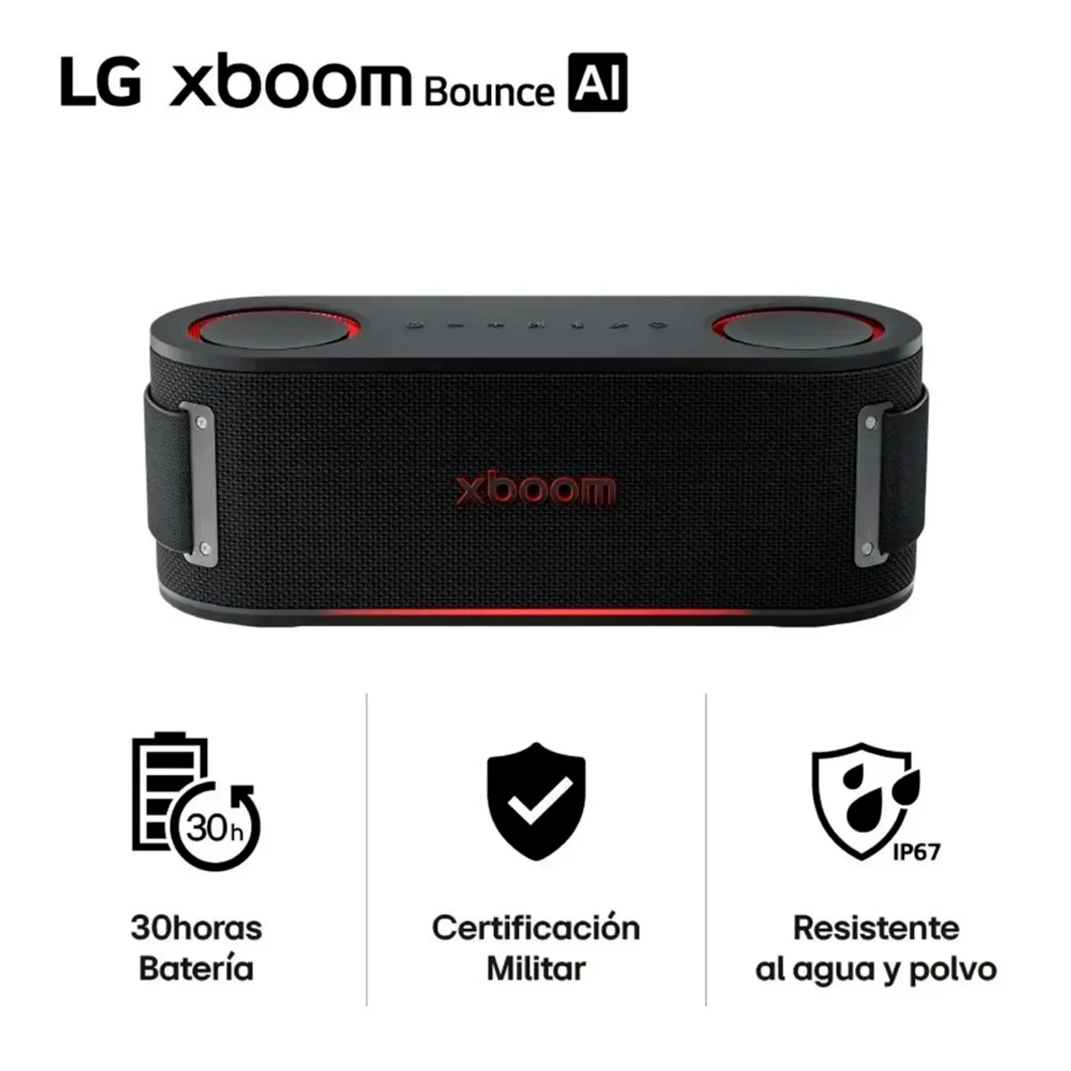 LG - Parlante Portatil LG XBOOM Bounce 40W Certifición Militar Ip67