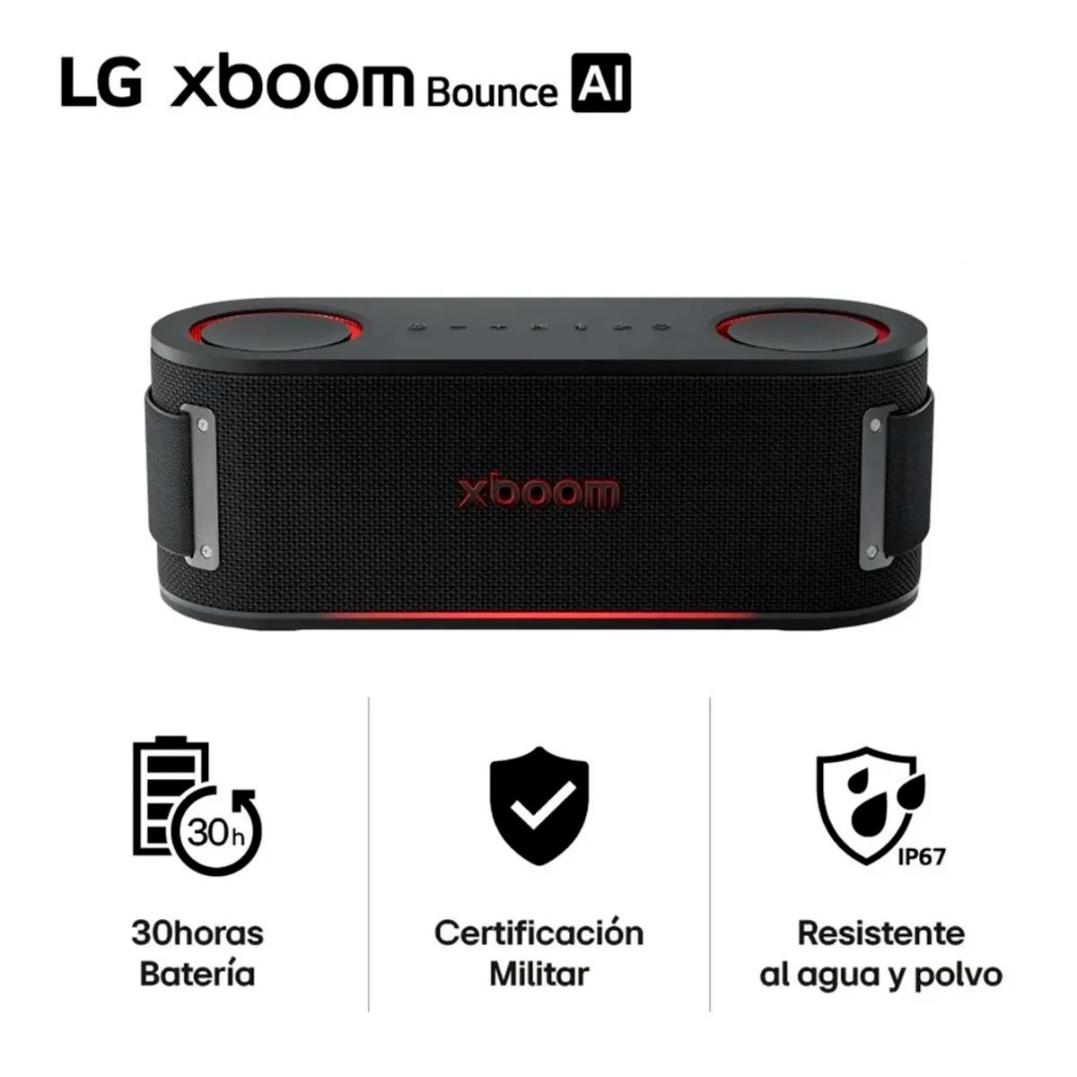 LG - Parlante Portatil LG XBOOM Bounce 40W Certifición Militar Ip67