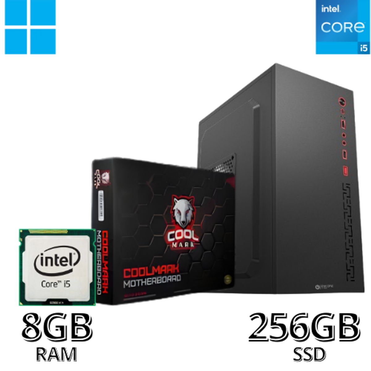 INTEL - PC DE OFICINA CORE I5 8GB RAM 256GB SSD CON SISTEMA OPERATIVO