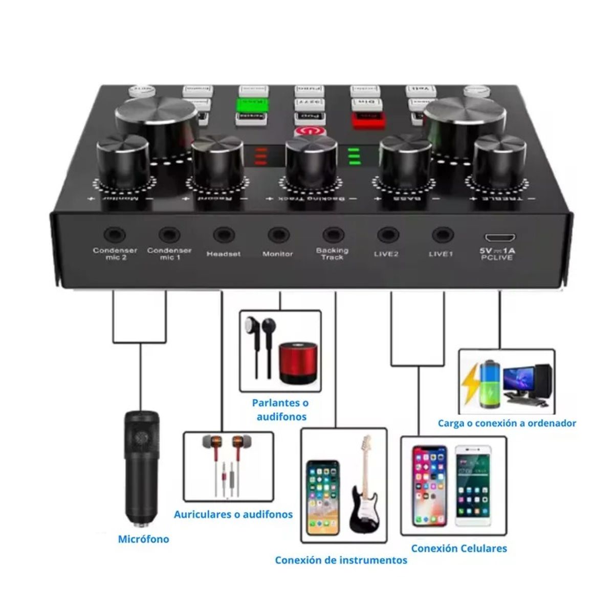 OEM - Consola De Sonido Stream Tiktok Mezcladora Equipo Poscast Live
