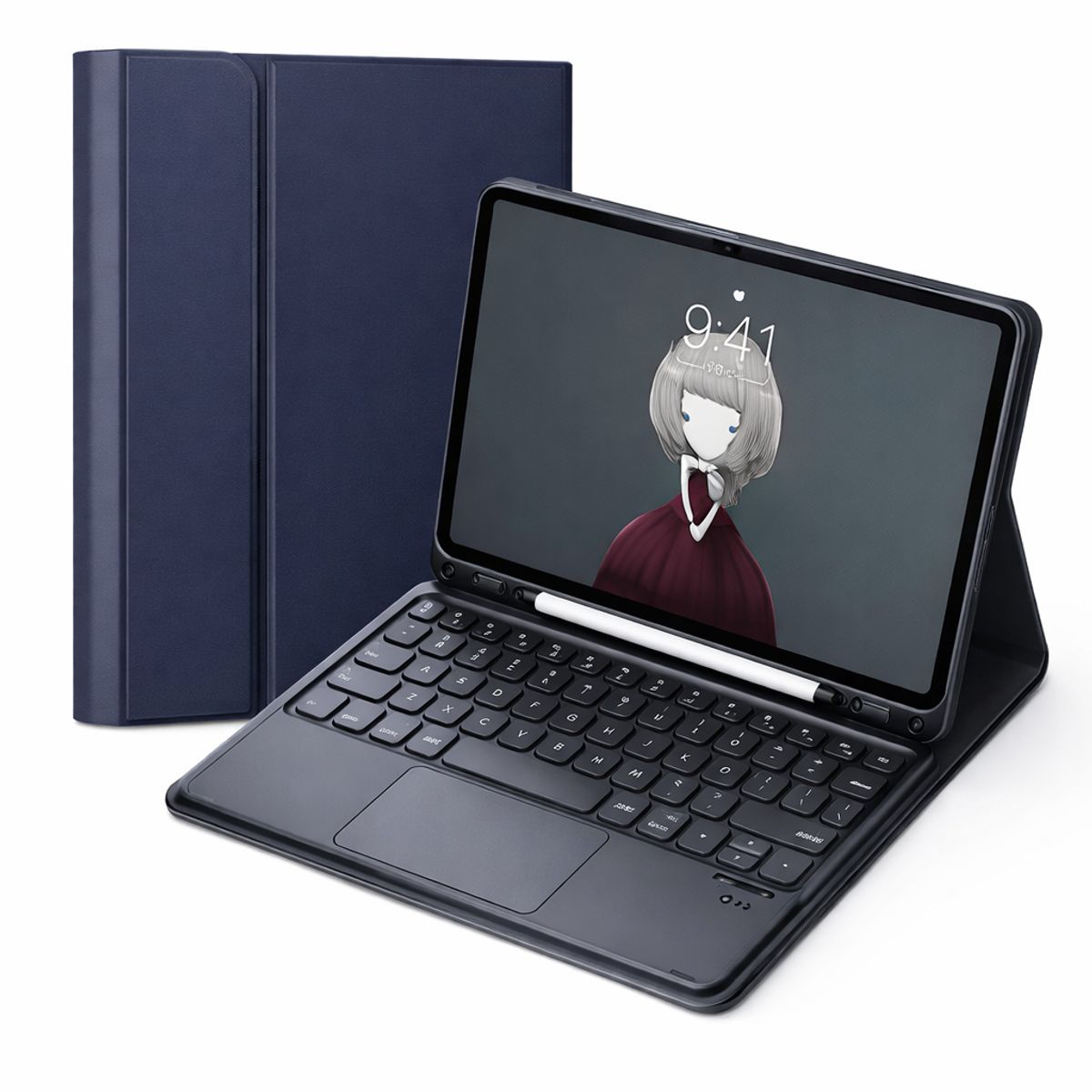 GENERICO - FUNDA CON TECLADO + TOUCHPAD SAMSUNG TAB S7 FE - S7 FE PLUS AZUL