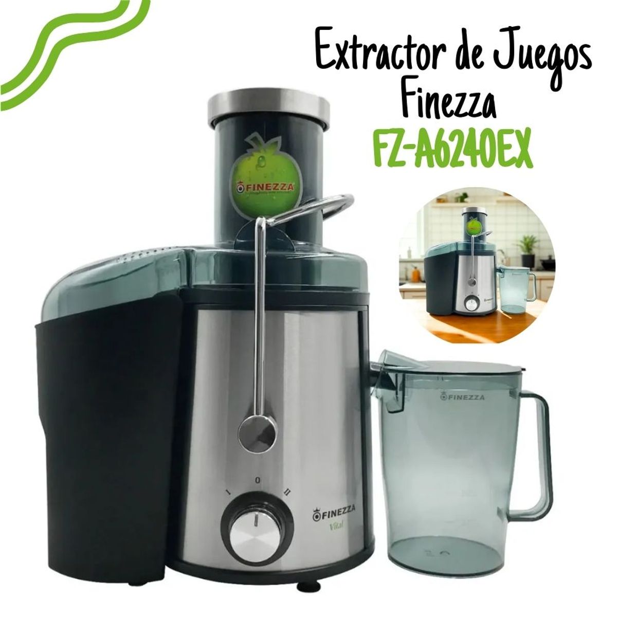 FINEZZA - Extractor de Jugo Finezza 800 Watts - FZ- A6240EX