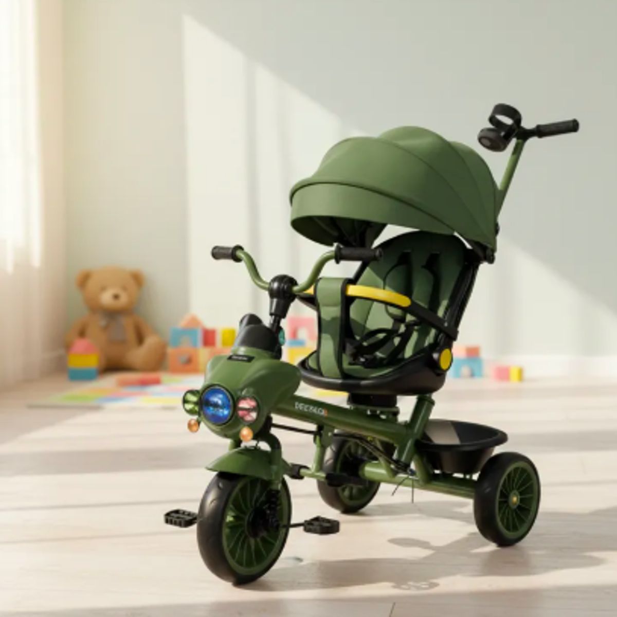 GENERICO - Triciclo Guiador Para Niño Plegable 2 en 1 Verde