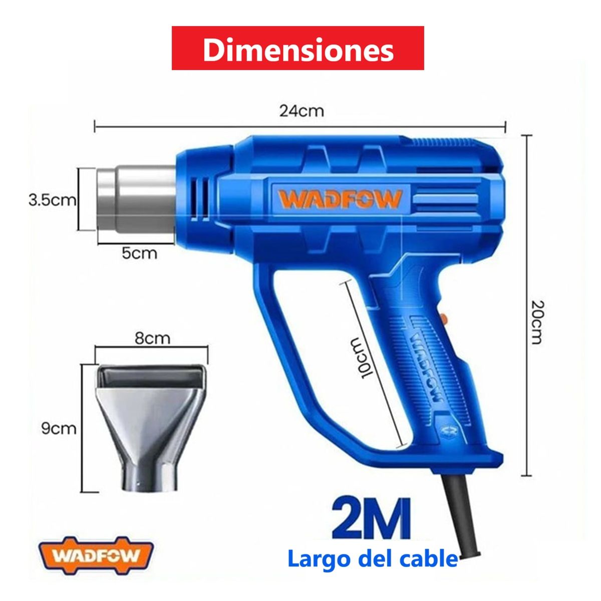 GENERICO - Pistola de Calor Graduable 1800W Wadfow