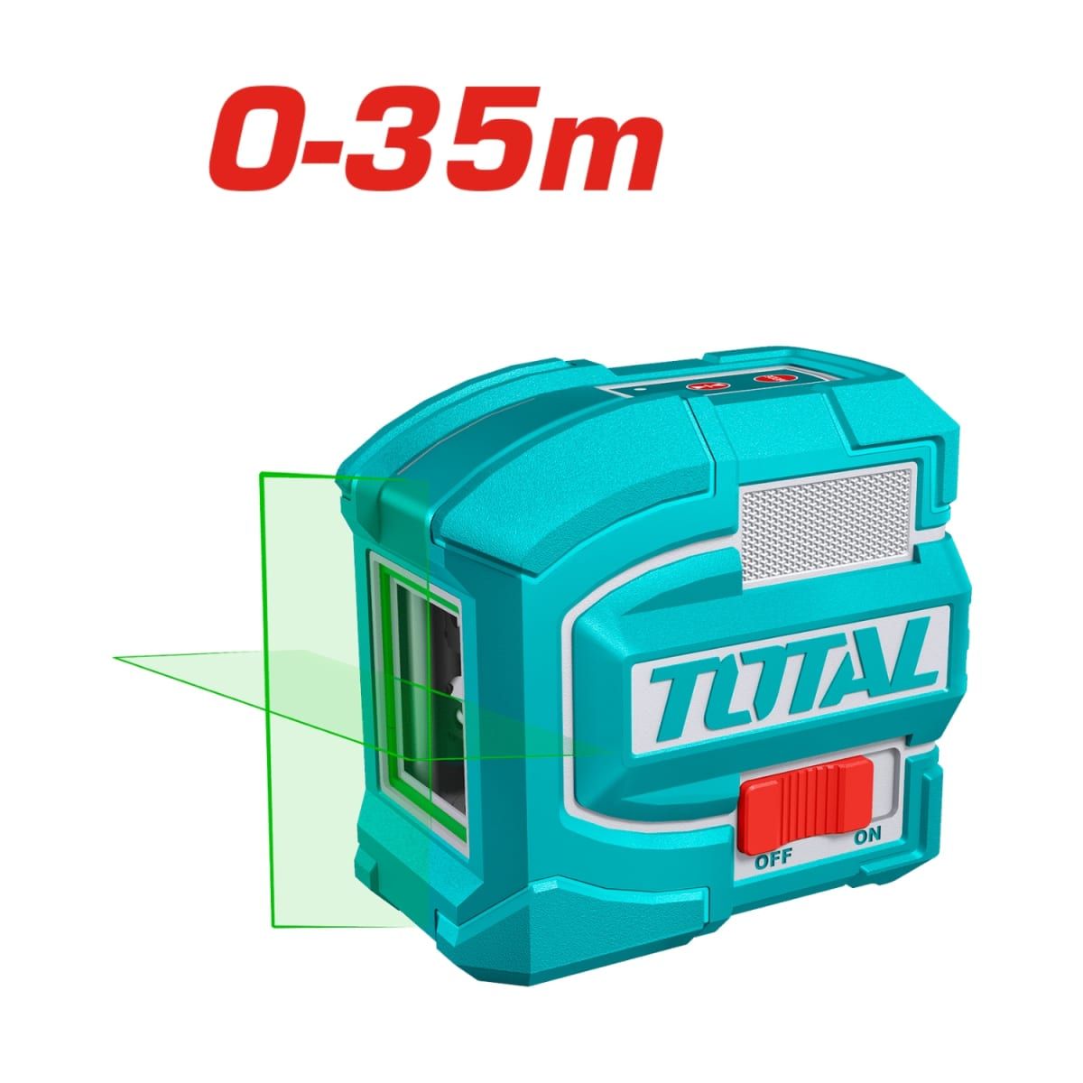 TOTAL TOOLS - Nivel Laser 0 a 35M  4 Rallas + Cinta Métrica de 5M X 32mm  Imantada TOTAL TLL680081
