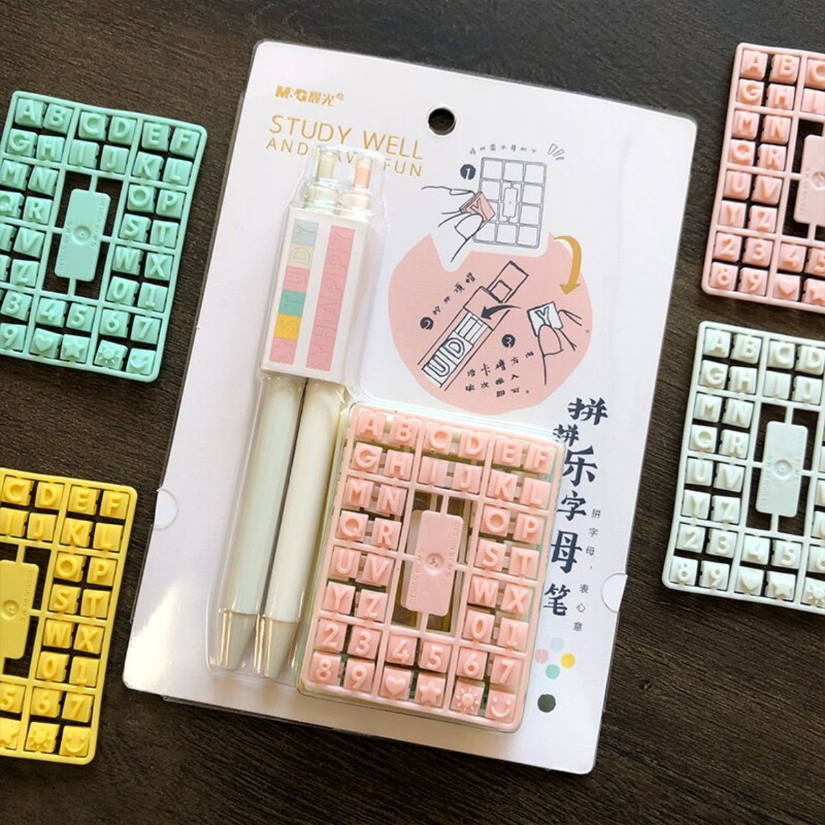 GENERICO - KIT DE 2 LAPICEROS KAWAII CON LETRAS