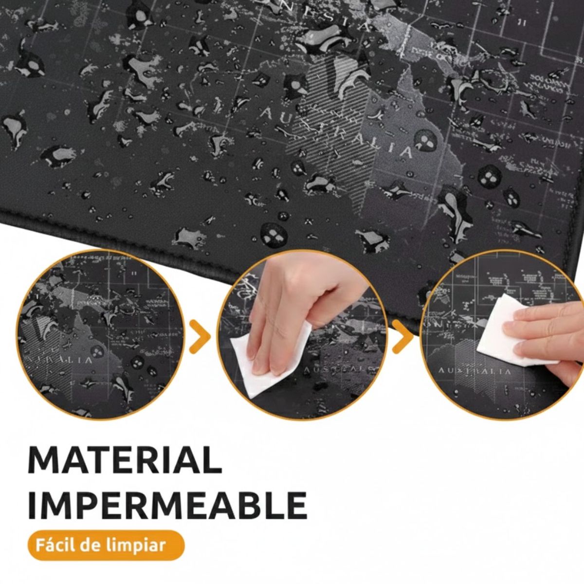 GENERICO - Alfombrilla Mouse XXL 90x40 Mapa Mundial Base Antideslizante