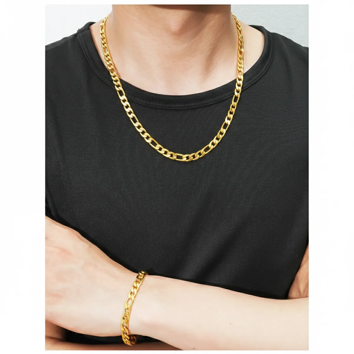 OEM - Cadena Hombre + Pulsera Tipo Cartier Acero Inoxidable 316L Plateado