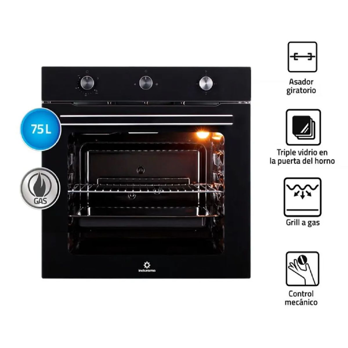 INDURAMA - Horno Empotrable Indurama HEI-75NGP 75L