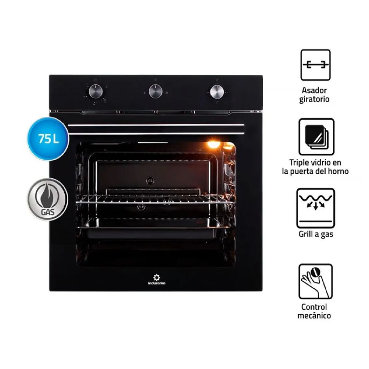INDURAMA - Horno Empotrable Indurama HEI-75NGP 75L