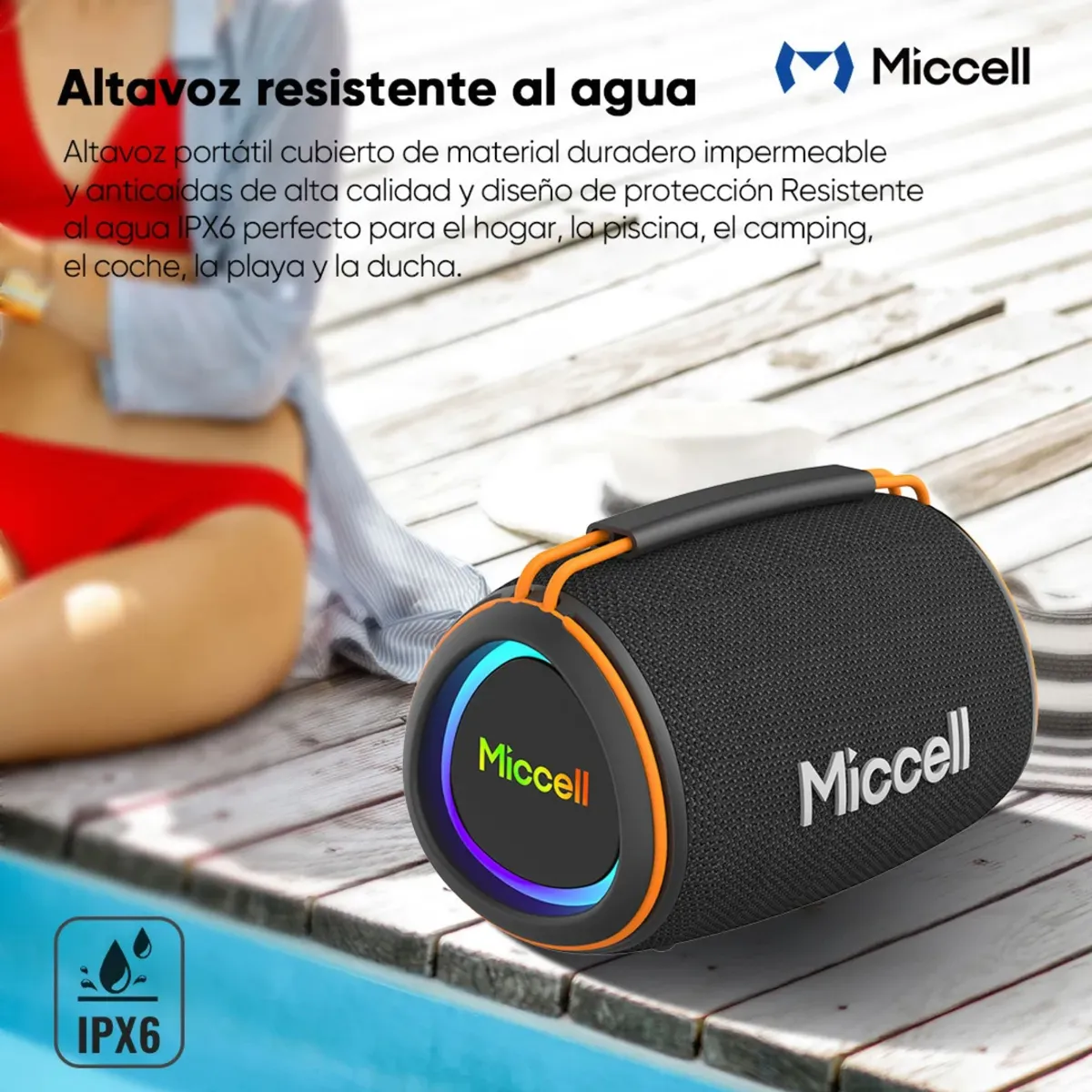 MICCELL - Miccell Parlante Portátil Bluetooth 20W con Sonido Estéreo y Conexión TWS