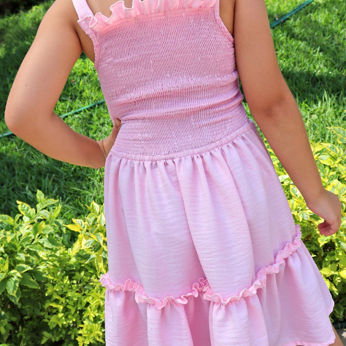 KIDS MASHMELO - Vestido con tirantes y corpiño elasticado con faldón de dos tiempos para niña kids Mashmelo