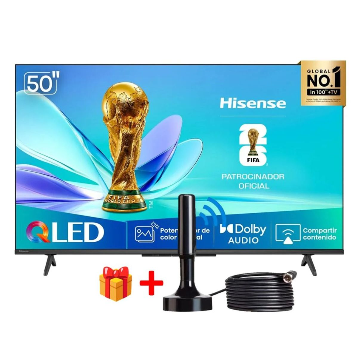 HISENSE - TELEVISOR HISENSE 50 QLED FHD 50Q4SV DOLBY AUDIO + ANTENA DIGITAL