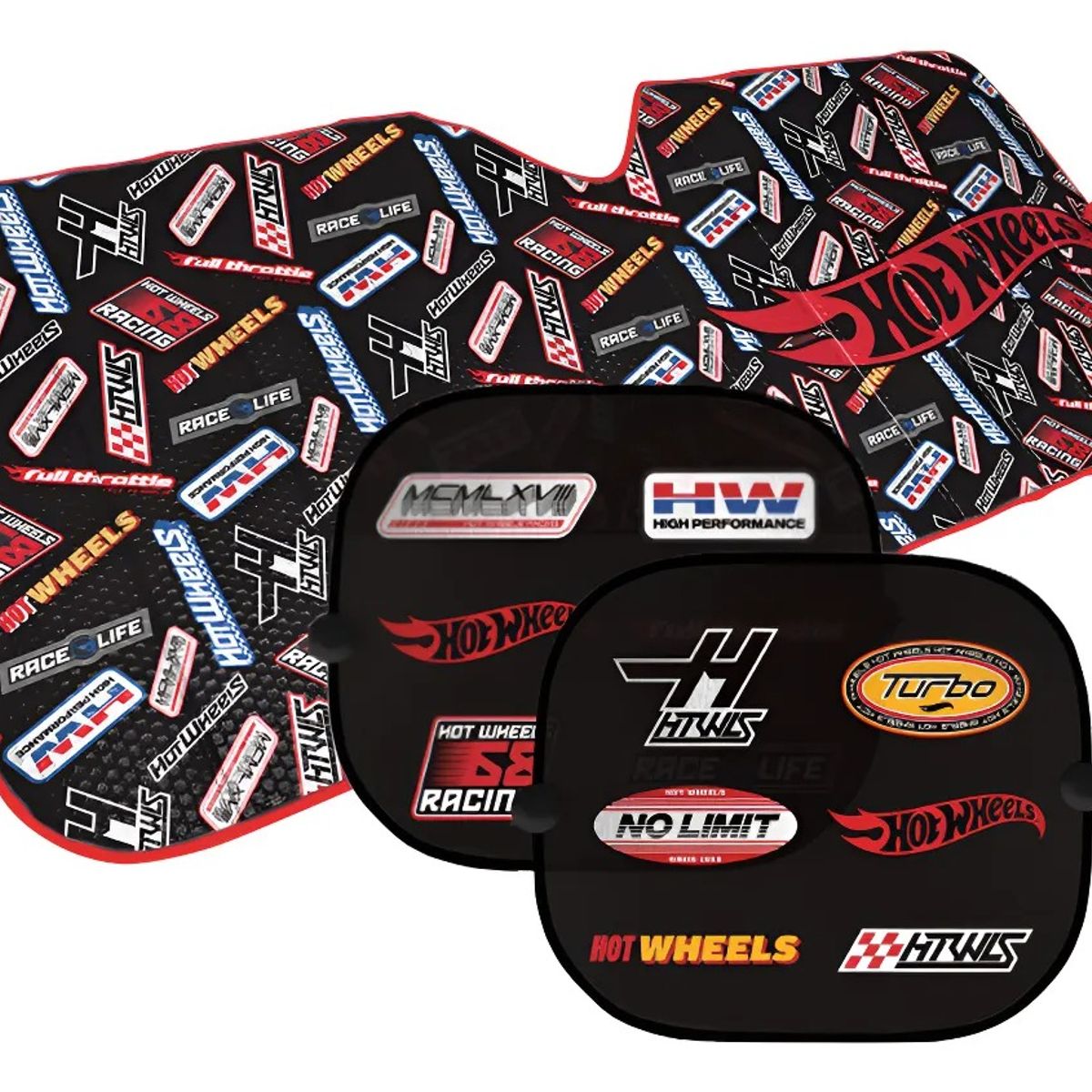 GENERICO - Tapasol HOT WHEELS Diseño Deportivo Plegable Universal 3Pcs