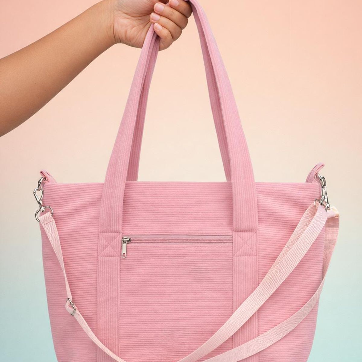 GENERICO - BOLSO PORTALAPTOP DE CORDUROY PARA MUJER PREMIUM ROSADO