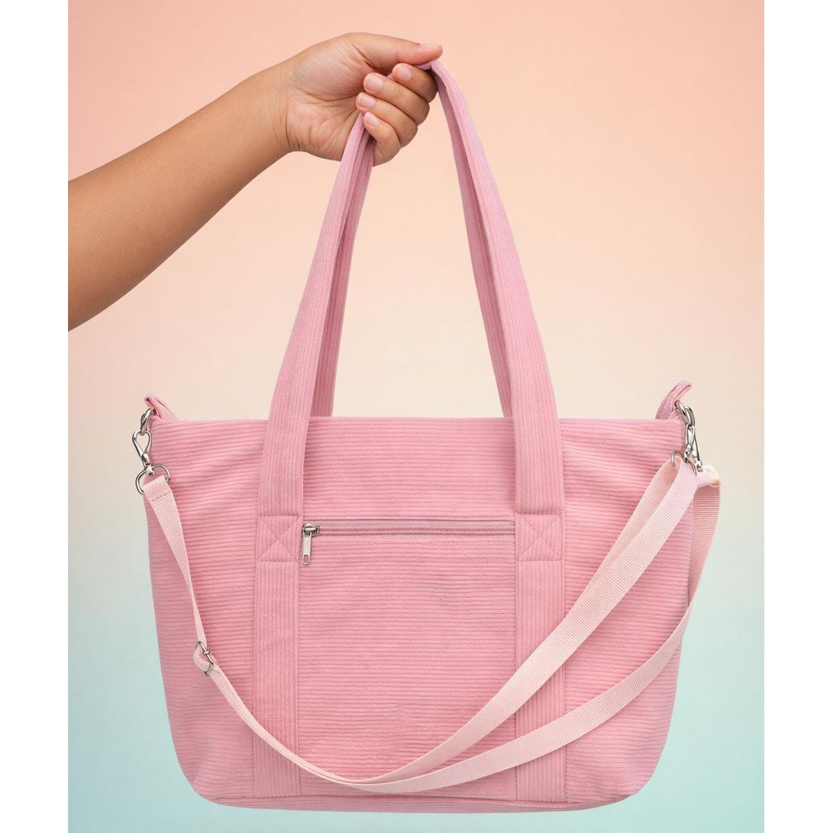 GENERICO - BOLSO PORTALAPTOP DE CORDUROY PARA MUJER PREMIUM ROSADO