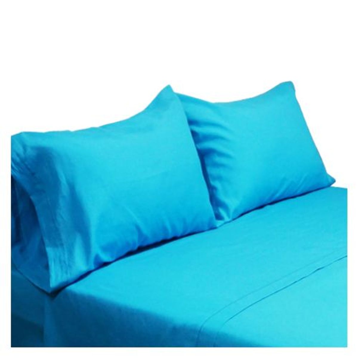 GENERICO - Juego de Sábanas Turquesa 144 Hilos
