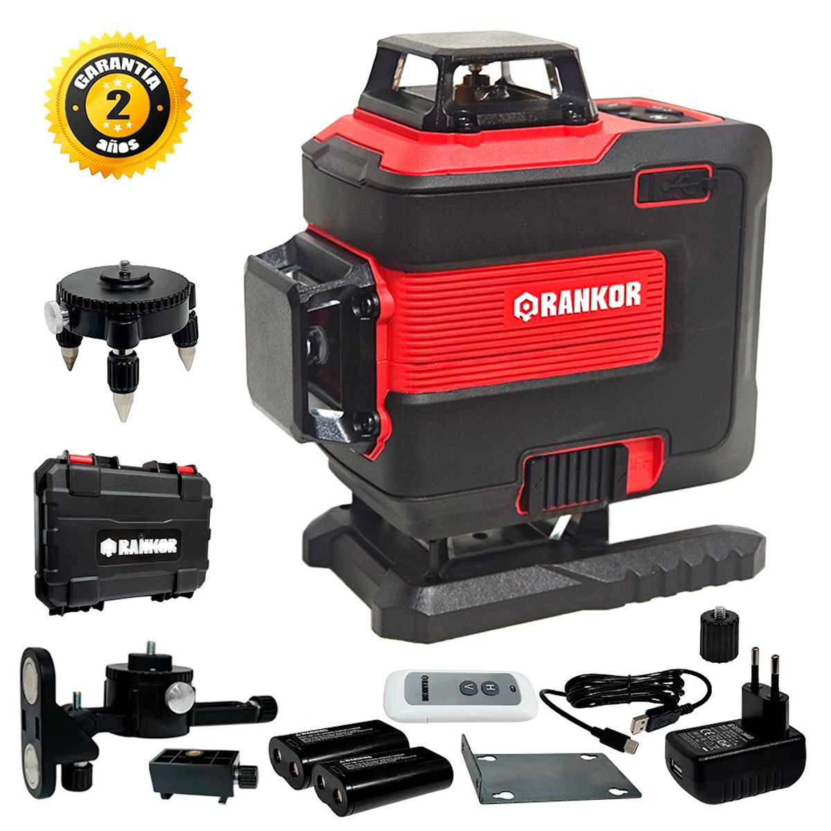 NIVEL LASER 4D VERDE INDUSTRIAL RANKOR RLG16002 16 LINEAS, marca RANKOR - Foto Principal