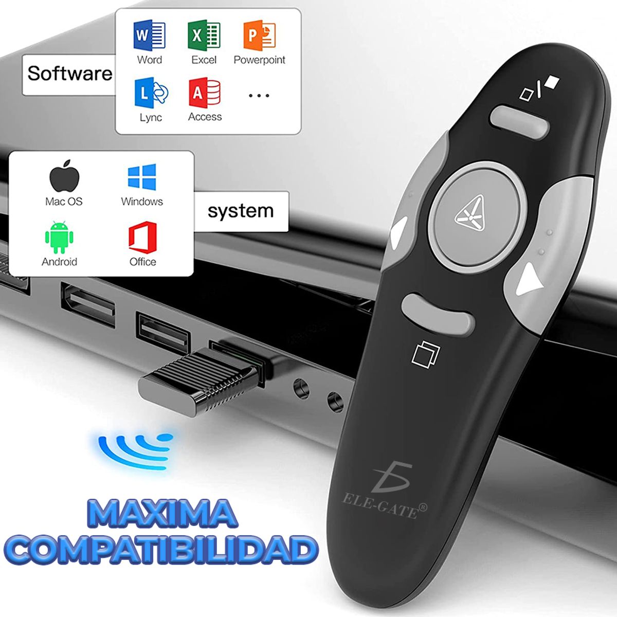 OEM - Clicker de Presentación Inalámbrico Dispositivo Manejar Diapositivas a Distancia