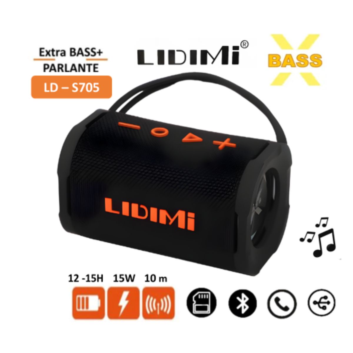 LIDIMI - Mini Parlante Bluetooth Portátil Lidimi LD-S705 15W