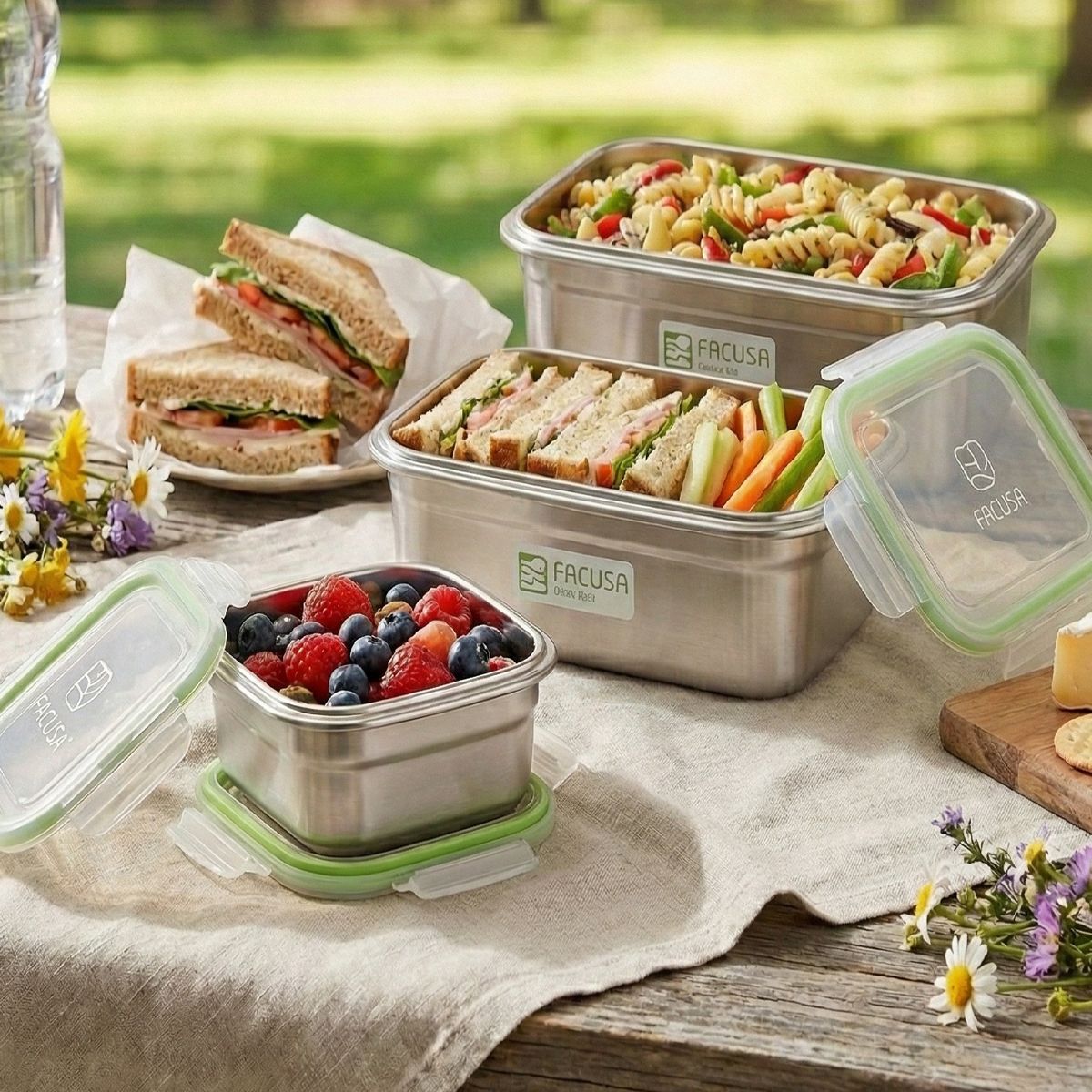 FACUSA - Set X3 Taper Acero Inoxidable FACUSA  800 Ml , 600 Ml y 300 Ml