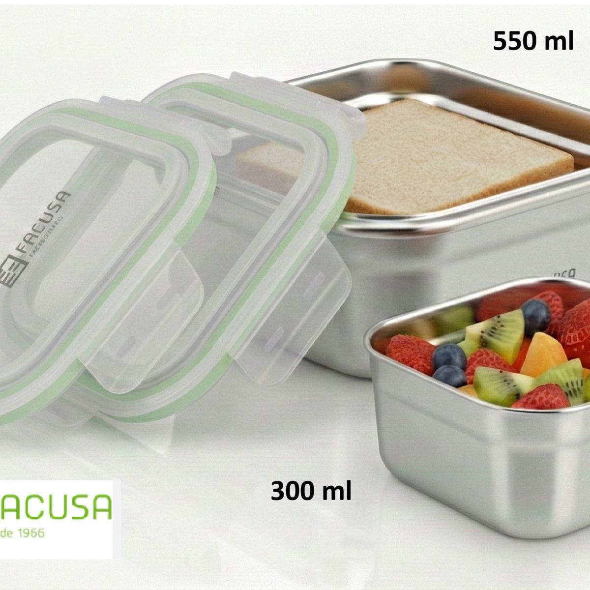 FACUSA - Set X2 Taper Acero Inoxidable FACUSA 550 y 300 Ml