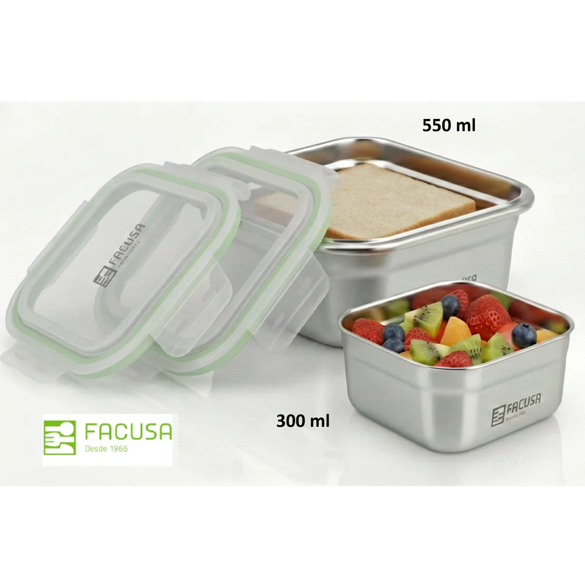 FACUSA - Set X2 Taper Acero Inoxidable FACUSA 550 y 300 Ml