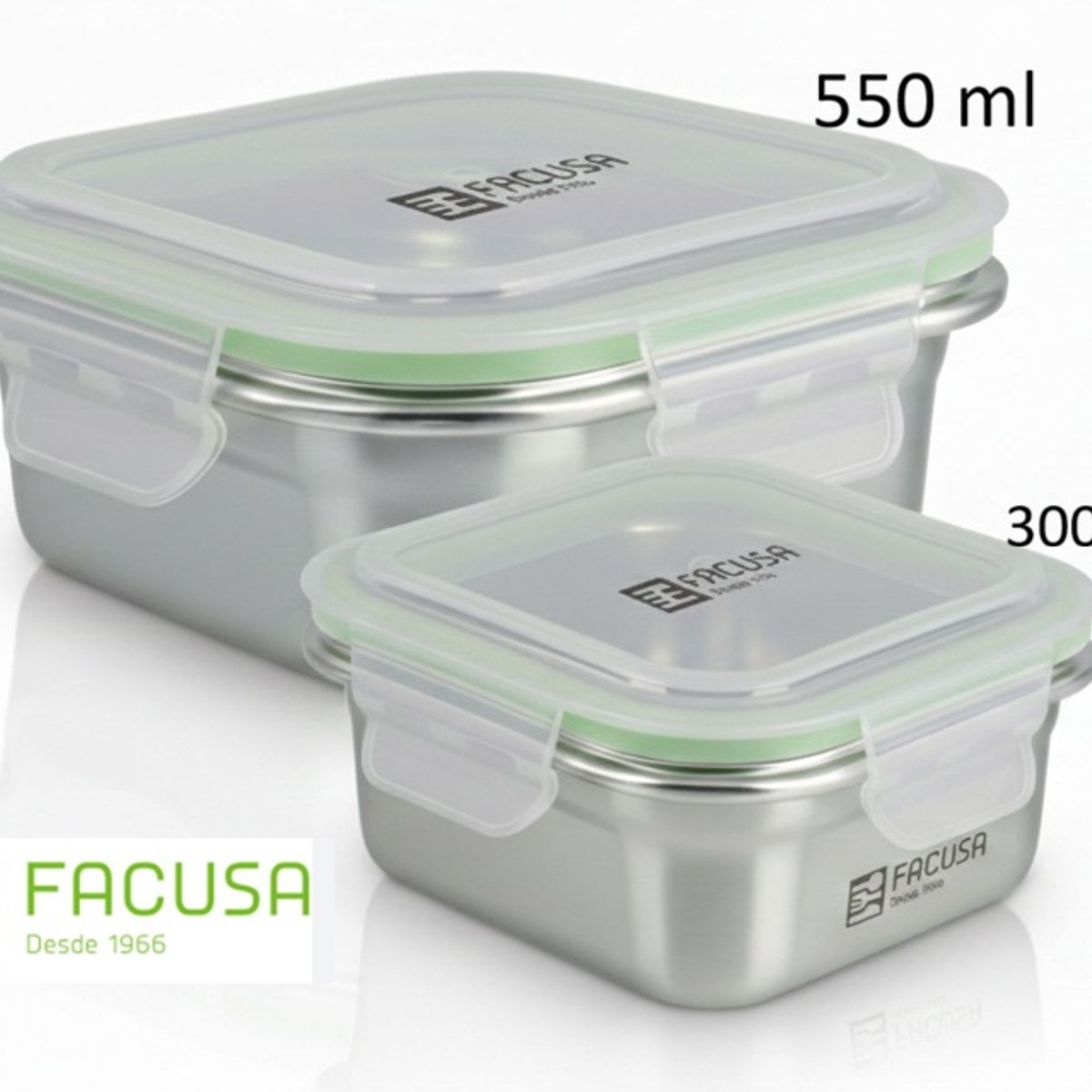 FACUSA - Set X2 Taper Acero Inoxidable FACUSA 550 y 300 Ml