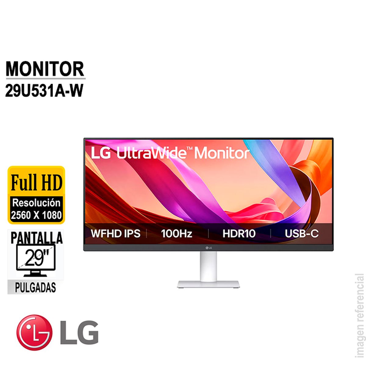 LG - Monitor UltraWide LG 29U531A-W 29" WFHD IPS 100 Hz HDMI DP HDR10 HDR USB-C