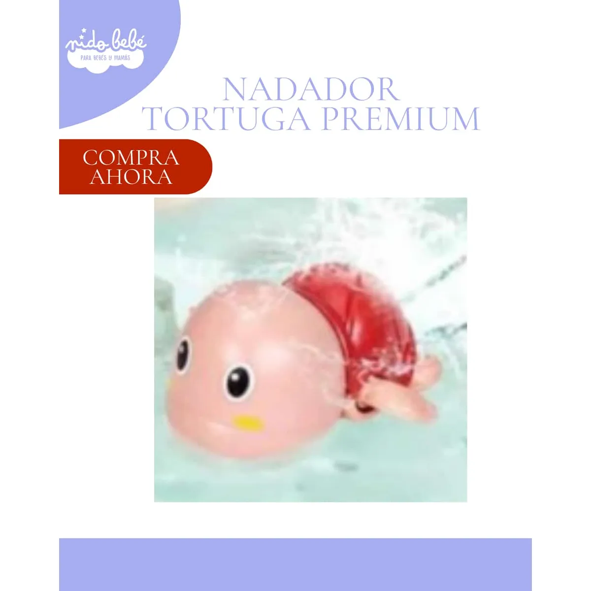 Baby - Juguete Tortuga Nadadora a Cuerda para Baño Infantil - COLOR ROJO