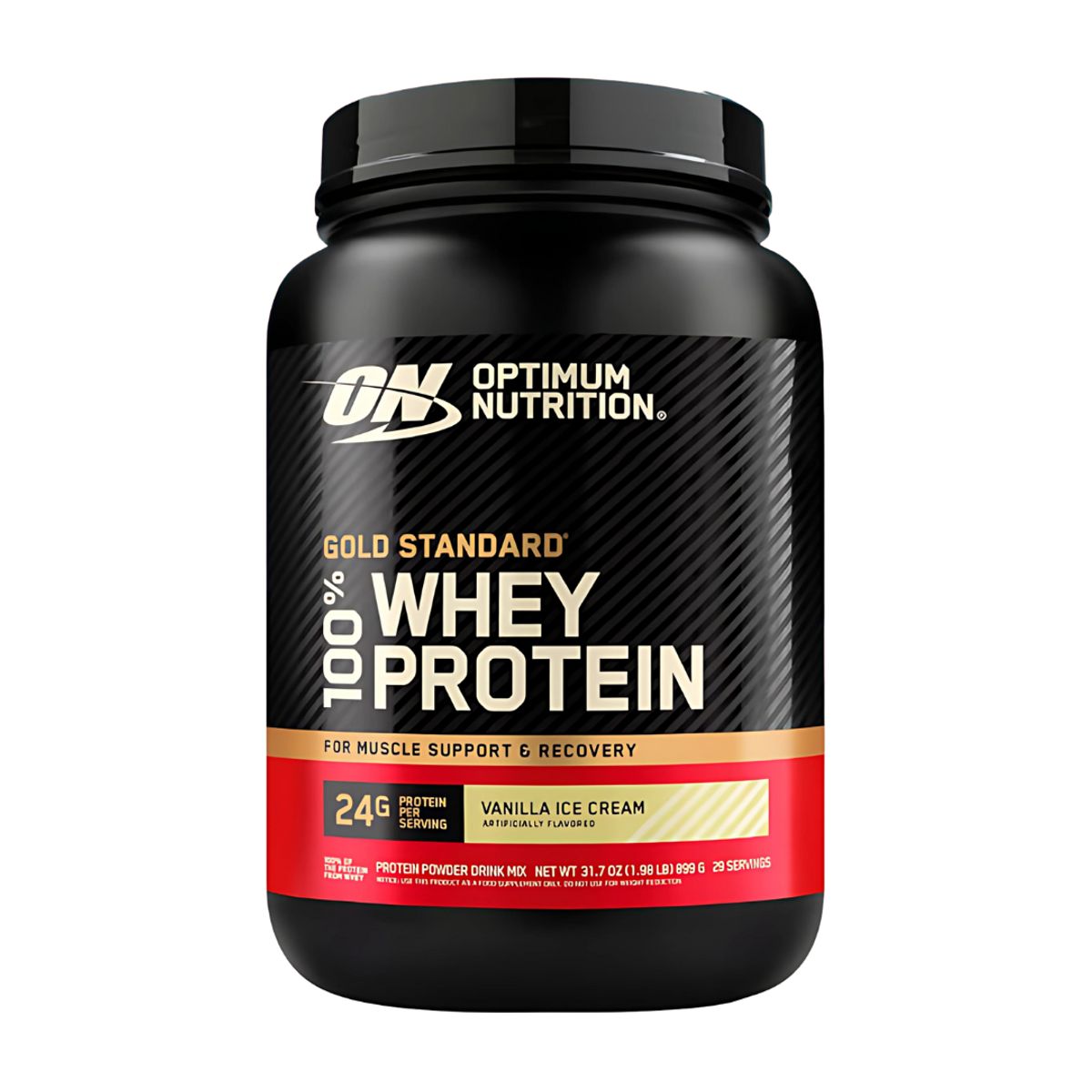 Optimum Nutrition - Gold Standard Whey 2 LB Proteina Whey ON - Vainilla Ice Cream + Shaker