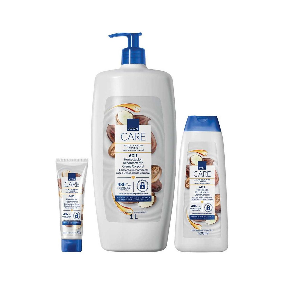 AVON - Avon Care Jojoba y Karité KIT x3 Crema Cuerpo GR + Chica Y Manos
