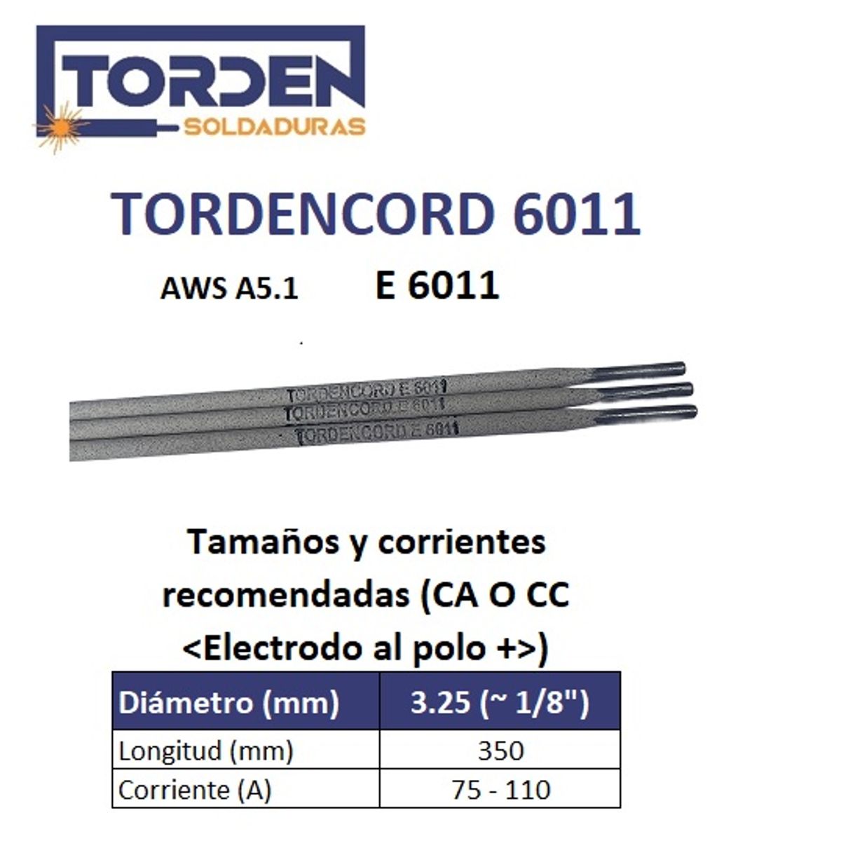 GENERICO - Electrodo Tordencord 6011 1/8"