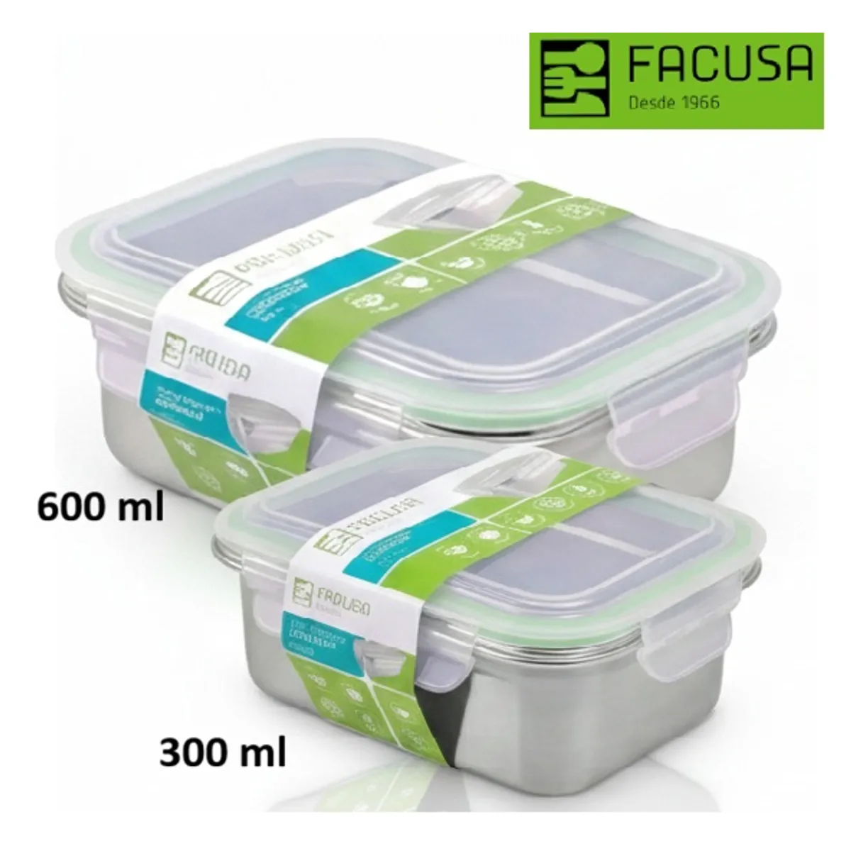 Set X2 Taper Acero Inoxidable FACUSA   600 Ml y 300 Ml, marca FACUSA - Foto Principal