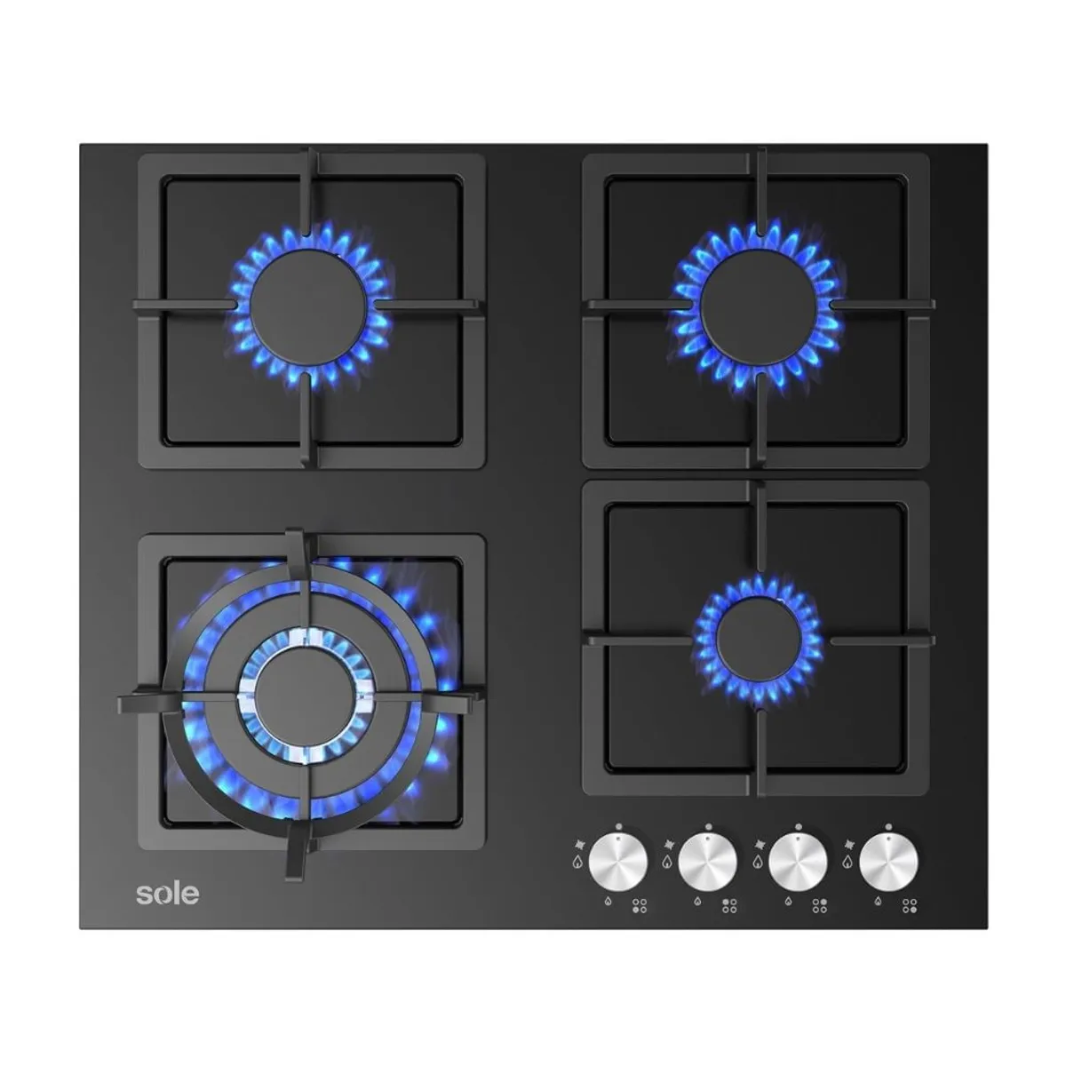 SOLE - Encimera Vidrio Templado Sole A Gas 59cm SOLCO040