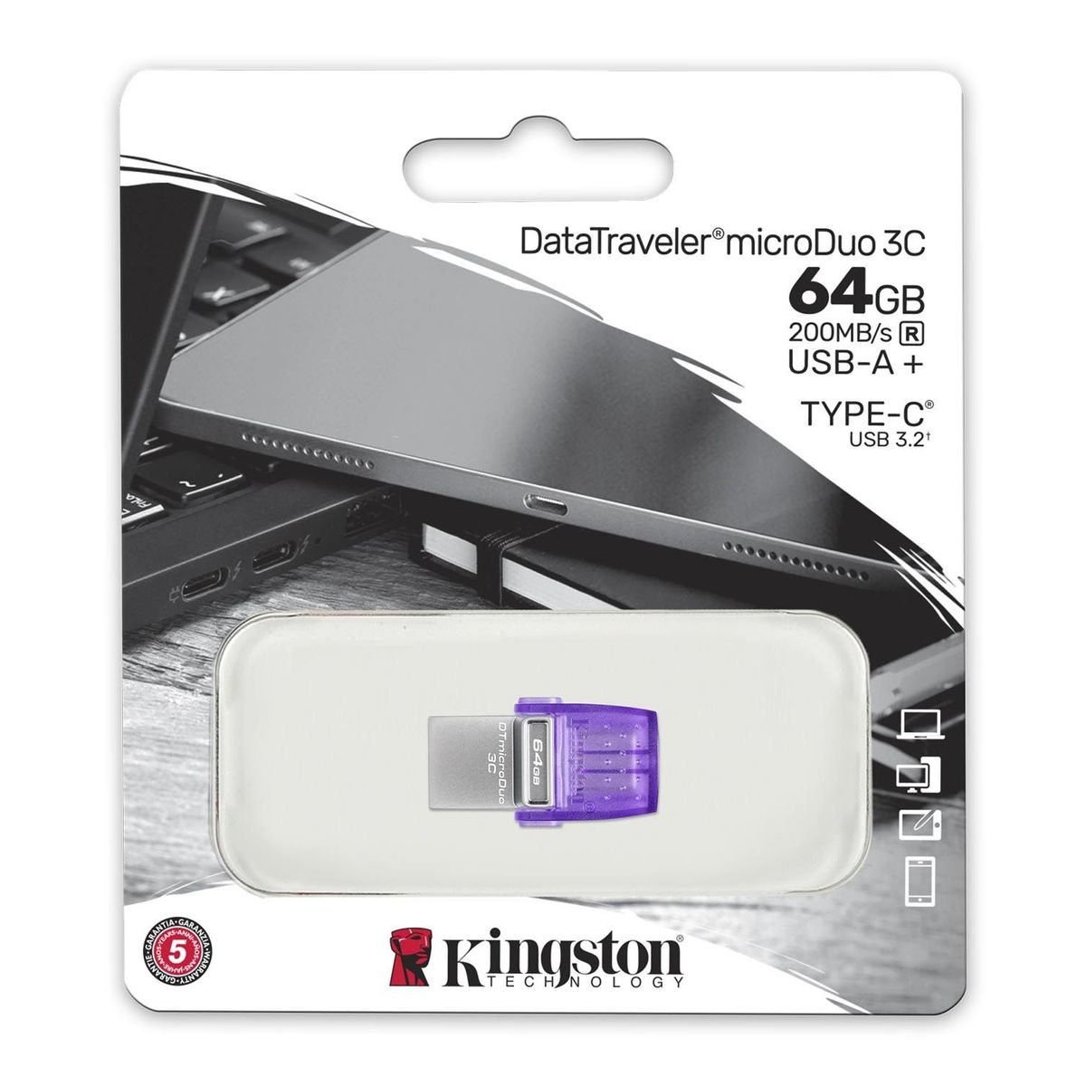 KINGSTON - Memoria USB Duo Kingston 64GB USB 3.2