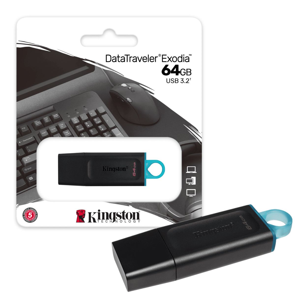 KINGSTON - Memoria USB Kingston 64GB 3.2 Exodia