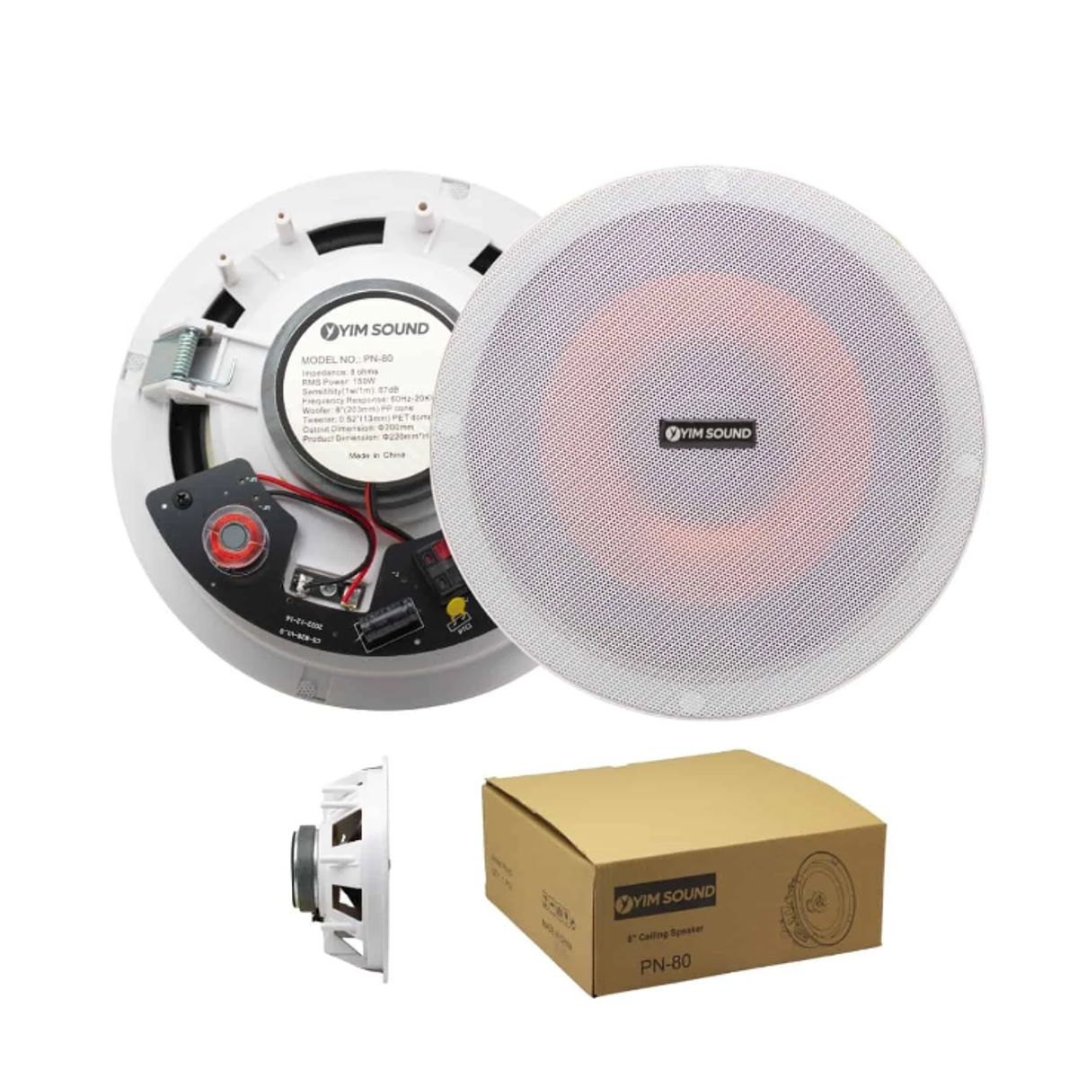 GENERICO - Parlante Ambiental para Cielo Raso 8” de 2 Vías 150W PN-80 YIM SOUND